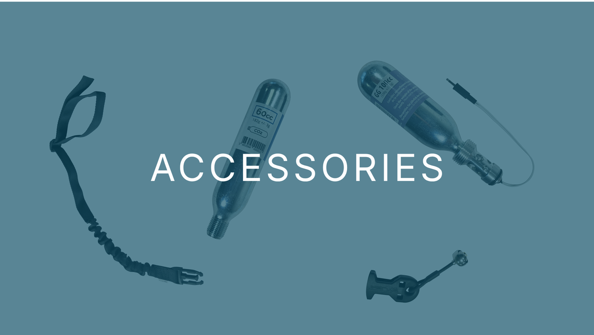 Helite CO2 cartridges, a mechanical lanyard and a fork sensor