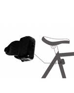 Diagram showing the Helite eSaddle sensor mounted under a bicycle saddle