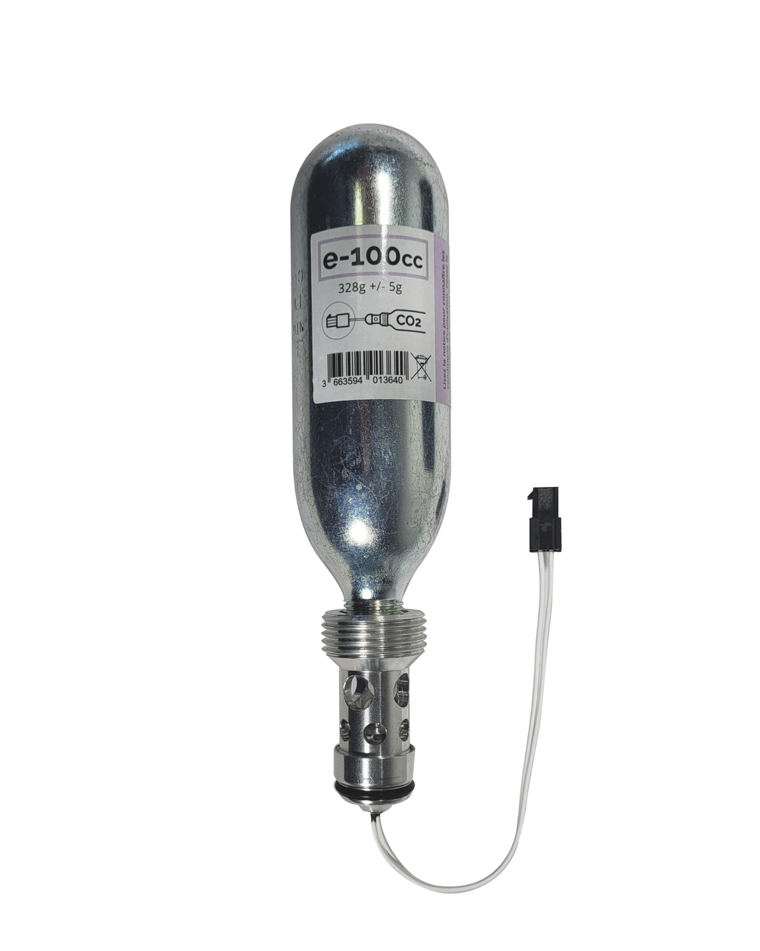 Helite e-100cc CO2 e-cartridge with the current V2 Molex connector