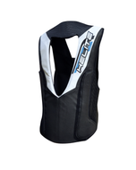 Back of the Helite GP Air airbag vest showing the Helite logo panel