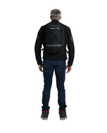 Back view of a man wearing the Helite H-Moov electronic airbag backpack