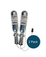 Two 50cc CO2 e-cartridges for the Helite Off Road airbag vest, sold as a 2-pack