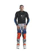 Motocross rider wearing the Helite Off Road airbag vest, front view