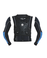 Helite Off Road airbag vest, front view with the removable sleeves attached